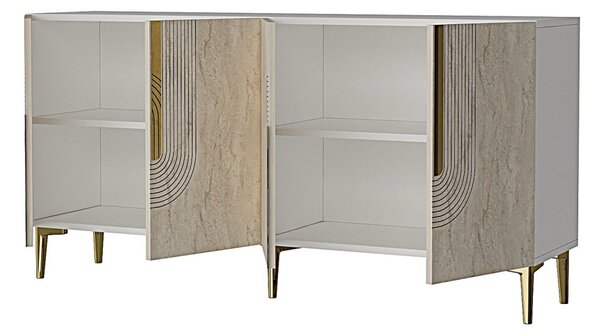 Meyra 150 - White, Travertine, Gold