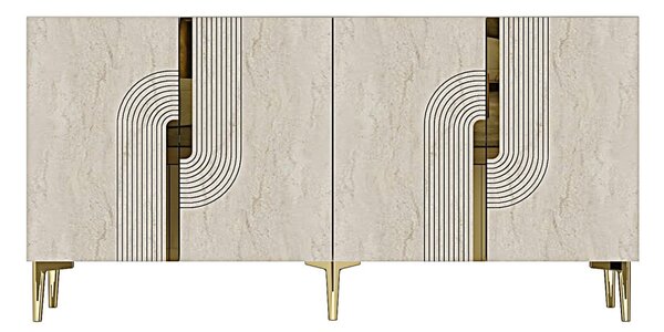 Meyra 150 - White, Travertine, Gold