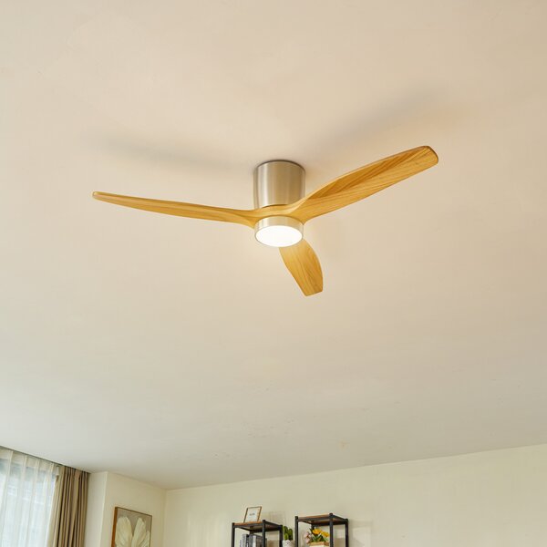 Faipari LED Mennyezeti ventilátor Nikkel/Fa - Lucande Lucande, Faipari, Fa, Nappali, Fa, Modern