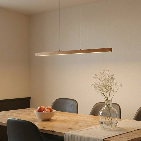 Függőlámpa Lucande, Nihalo, dimmable, Fa, Nappali, Fa, Modern