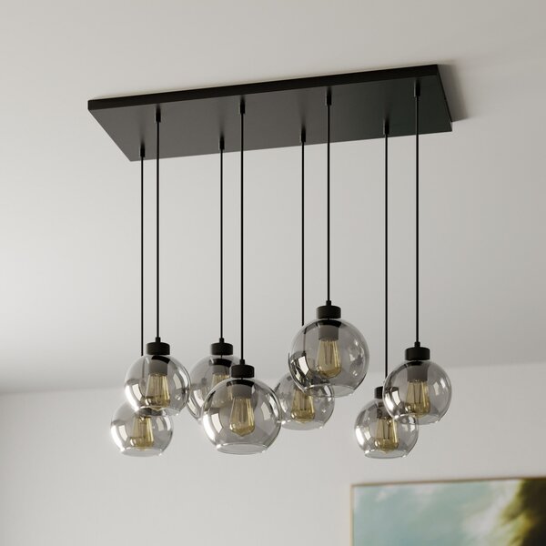 Függőlámpa TK Lighting, Cubus, dimmable, Szürke, Nappali, Üveg, Modern