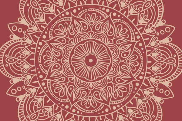 Tapéta Mandala bordó háttéren