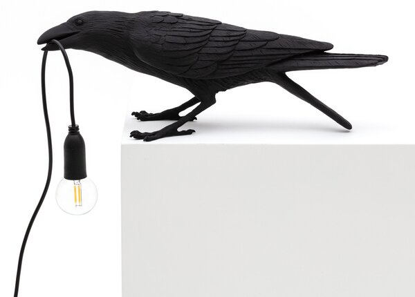Asztali lámpa SELETTI, Bird Lamp, Fekete, Nappali, Műanyag, Dizájn