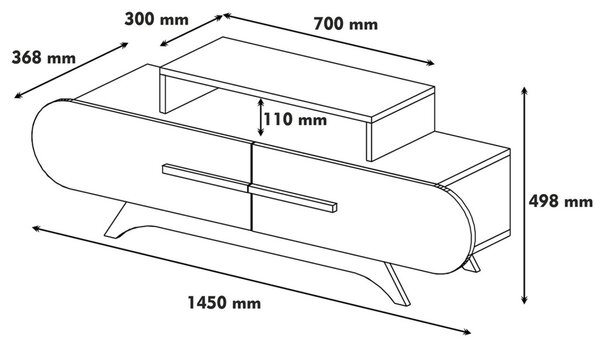TV-állvány, 145 cm – TR845HCT3051