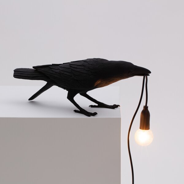 Asztali lámpa SELETTI, Bird Lamp, Fekete, Nappali, Műanyag, Dizájn