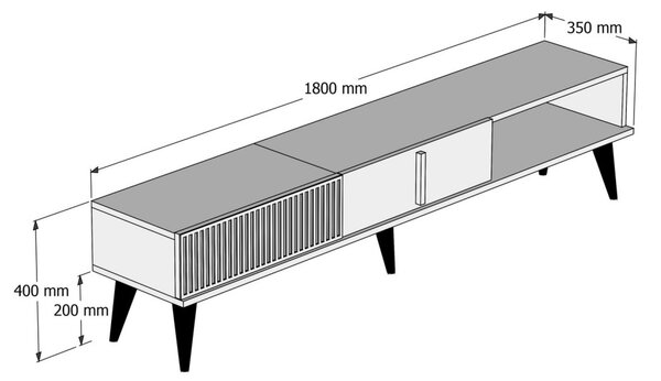 Milan TV-állvány, dió, 180 cm – TR845HCT3092