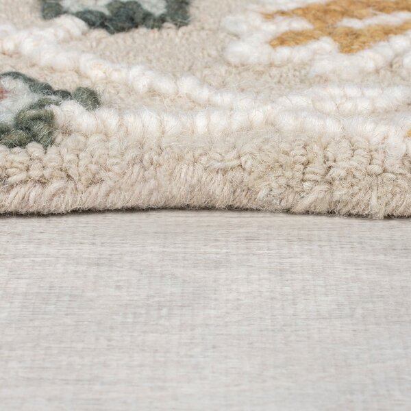 Világos rózsaszín kézi szövésű gyapjú szőnyeg 120x170 cm Daphne Shaped Floral – Flair Rugs