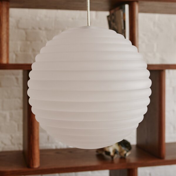 Függőlámpa Tom Dixon, Press Sphere, dimmable, Fehér, Nappali, Üveg, Dizájn