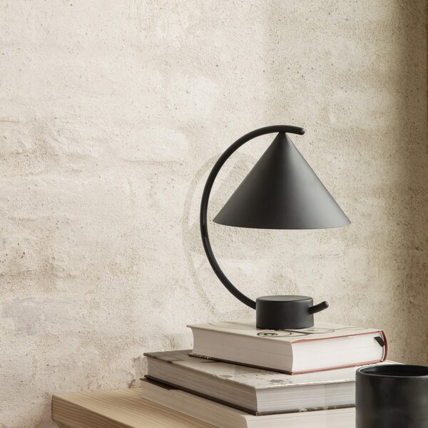 Asztali lámpa ferm LIVING, Meridian, dimmable, Fekete, Nappali, Fém, Dizájn