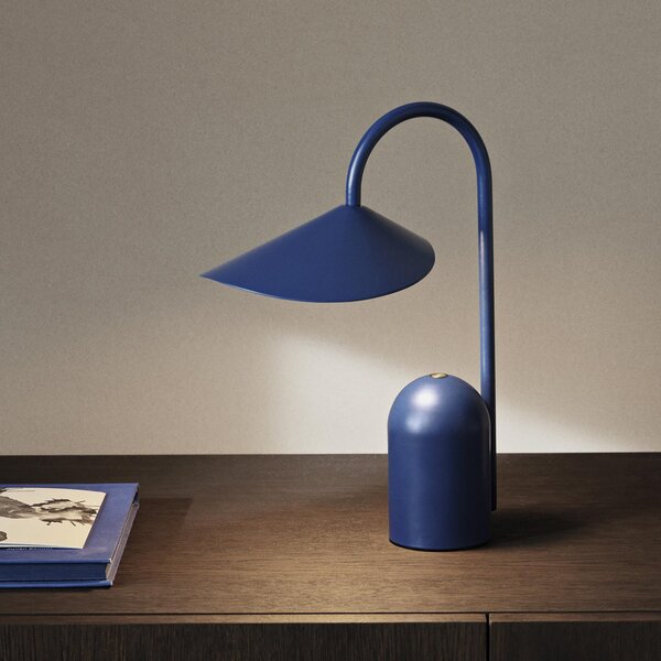 Asztali lámpa ferm LIVING, Arum, dimmable, Kék, Terasz, Fém, Dizájn