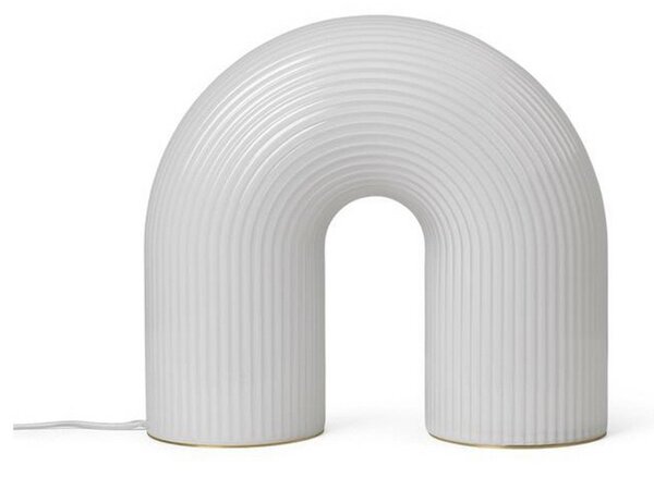 Asztali lámpa ferm LIVING, Vuelta, dimmable, Fehér, Nappali, Üveg, Dizájn