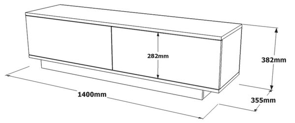 TV-állvány, 140 cm – Fn1-W
