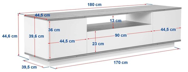 Veramont TV-állvány, 180 cm – TR241NRD1305