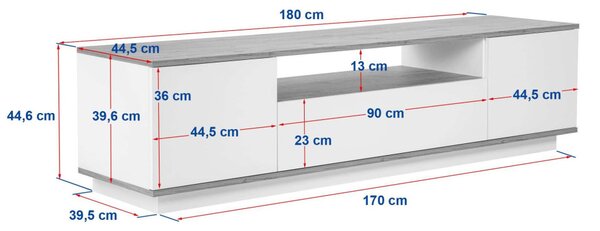 Veramont TV-állvány, 180 cm – TR241NRD1302
