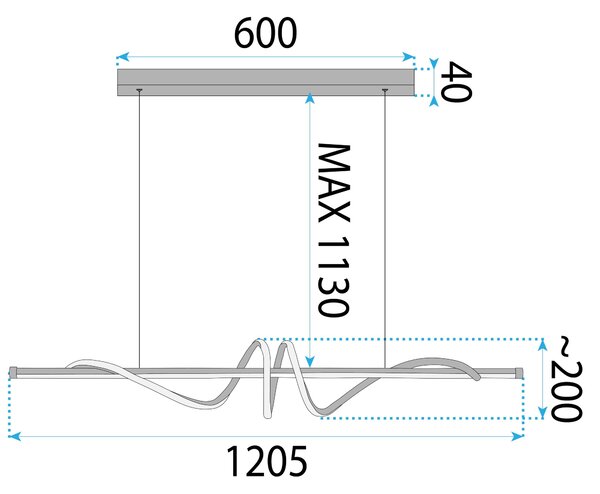LED Lámpa LHJ024-CP 120 cm GOLD