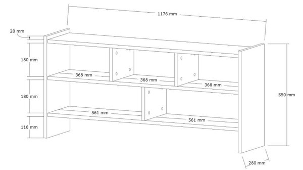 Pera TV-állvány, dió, 117,5 cm
