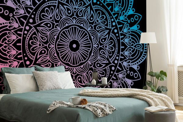 Tapéta Mandala fekete háttéren
