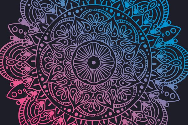 Tapéta Mandala fekete háttéren
