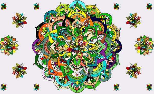 Tapéta zöld Mandala
