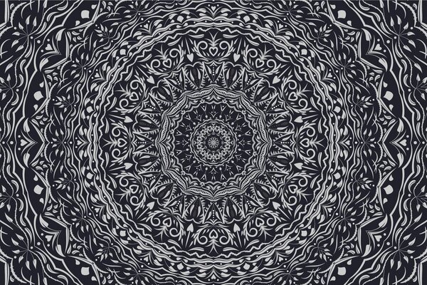 Tapéta Mandala vintage stílusban fekete fehérben