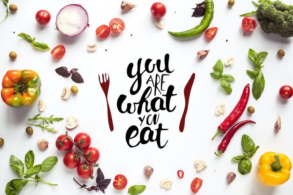 Tapéta felirattal - You are what you eat