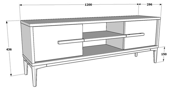 Eslem TV-állvány, 120 cm