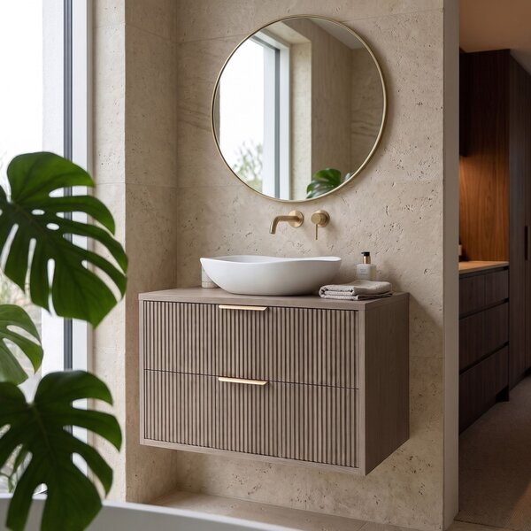 Mosdószekrény Rea Mono 80cm Grey Oak