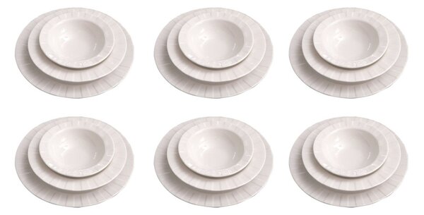 18 részes porcelán étkészlet fehér