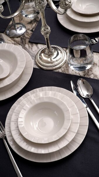 18 részes porcelán étkészlet fehér
