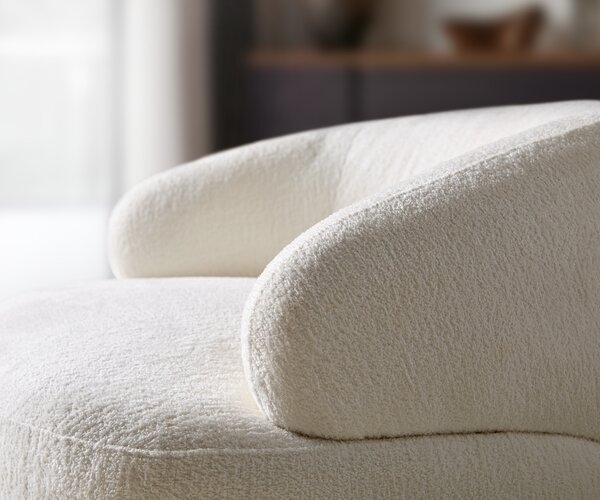 DELIFE Lounge fotel Nova 88x88 cm bouclé puha bézs