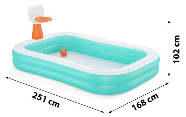 Dunk'n splash felfújható medence 251 x 168 x 102 cm bestway 54445