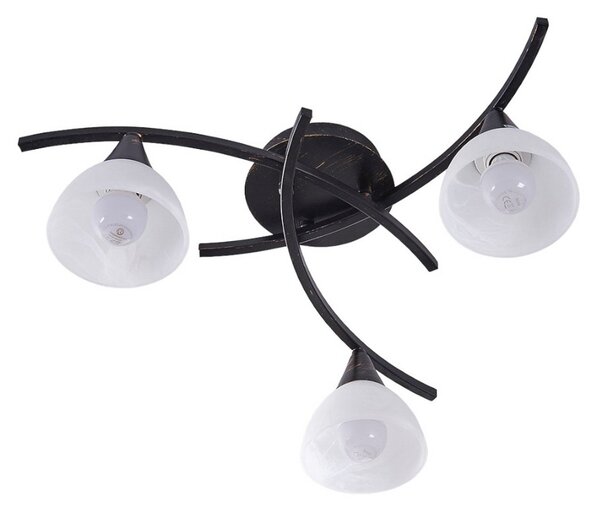Mennyezeti Lámpa Lindby, Della, dimmable, Fekete, Nappali, Üveg, Vidéki otthon / Rusztikus