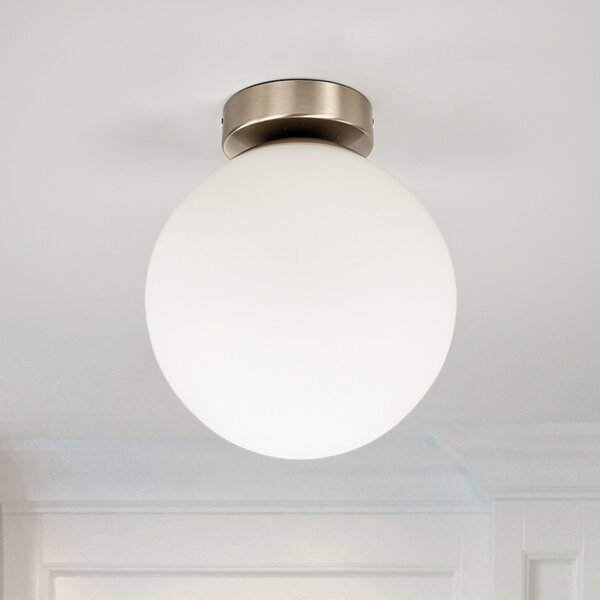 Mennyezeti Lámpa Lindby, Lennie, dimmable, Fehér, Fürdőszoba, Üveg, Modern