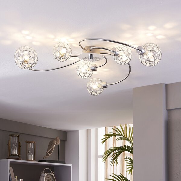 Mennyezeti Lámpa Lindby, Tyron, dimmable, Fémes, Nappali, Fém, Modern