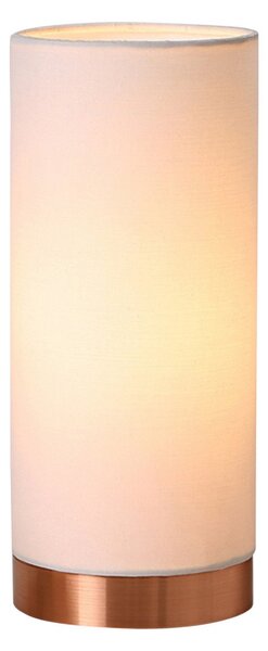 Asztali lámpa Lindby, Ronja, dimmable, Fehér, Hálószoba, Szövet / Textília, Modern