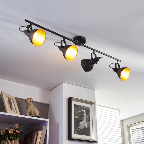 Mennyezeti Lámpa Lindby, Julin, dimmable, Fekete, Nappali, Fém, Modern