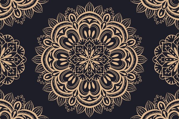 Tapéta Mandala fekete háttéren