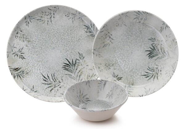 18 részes porcelán étkészlet fehér-antracit