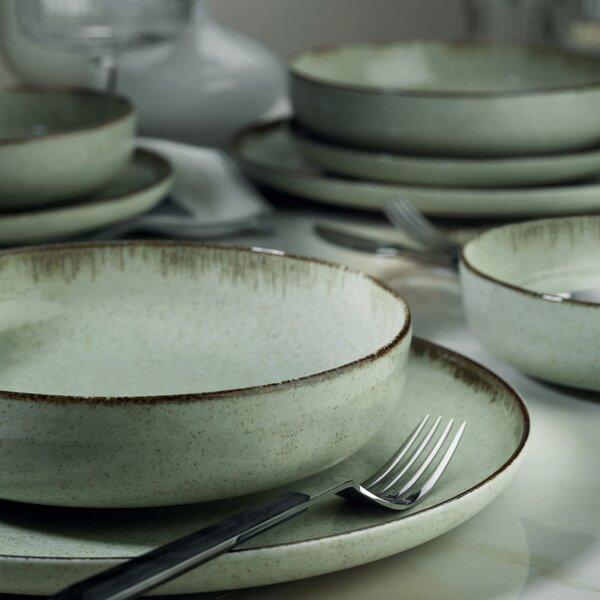18 részes porcelán étkészlet zöld