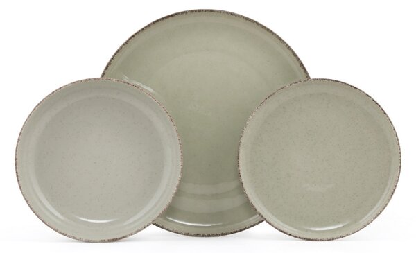 18 részes porcelán étkészlet zöld