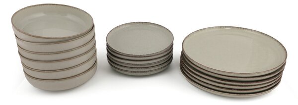 18 részes porcelán étkészlet zöld