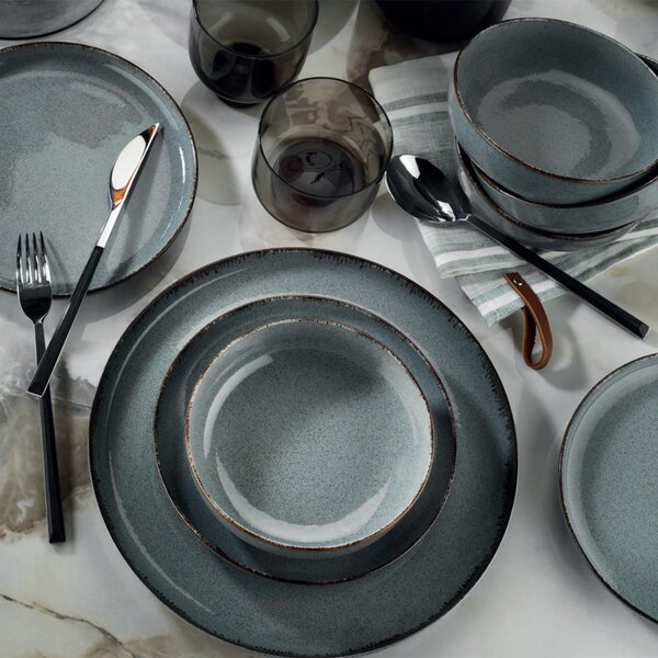 18 részes porcelán étkészlet kék