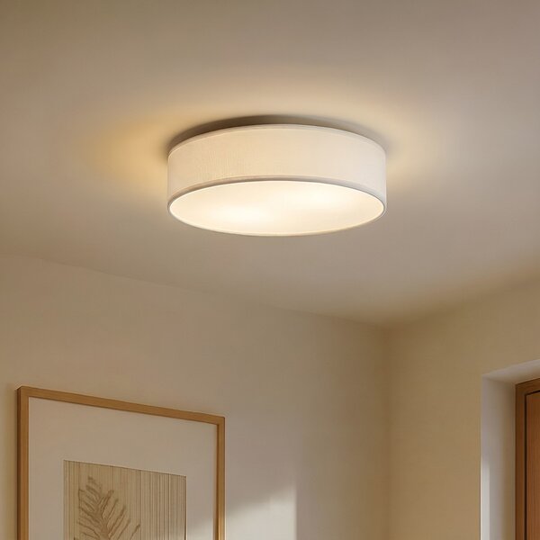 Mennyezeti Lámpa Lindby, Sebatin, dimmable, Fehér, Hálószoba, Szövet / Textília, Skandináv