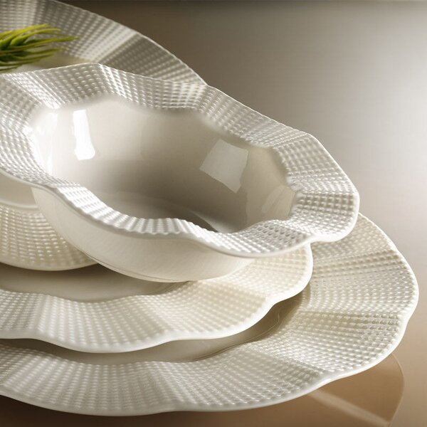 24 részes porcelán étkészlet krém