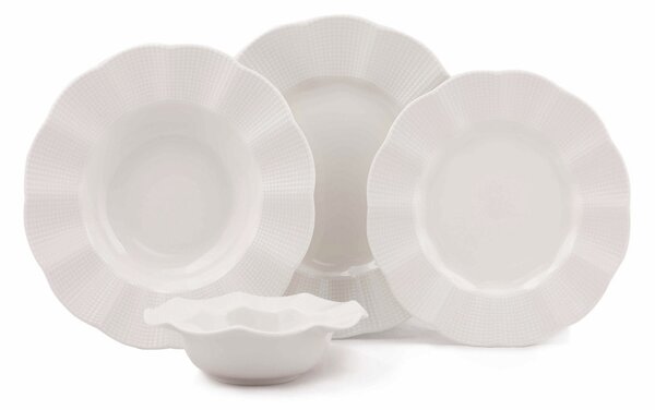 24 részes porcelán étkészlet krém