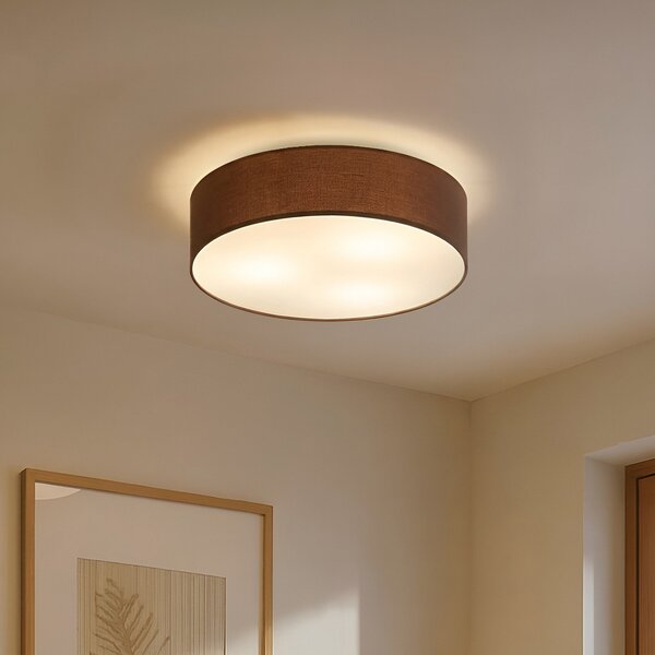 Mennyezeti Lámpa Lindby, Sebatin, dimmable, Barna / Rozsdabarna, Hálószoba, Szövet / Textília, Modern