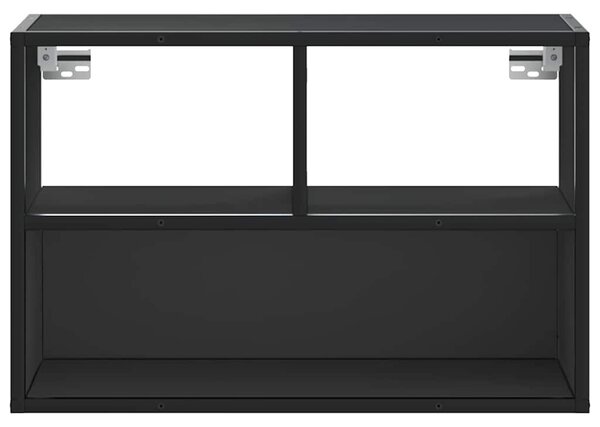 Fekete szerelt fa és fém TV-szekrény 60 x 31 x 39,5 cm