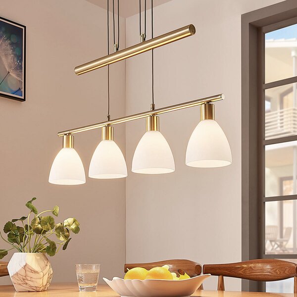 Függőlámpa Lindby, Simeon, dimmable, Arany / Sárgaréz, Nappali, Üveg, Modern