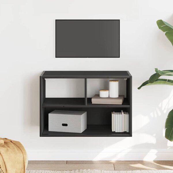 Fekete szerelt fa és fém TV-szekrény 60 x 31 x 39,5 cm