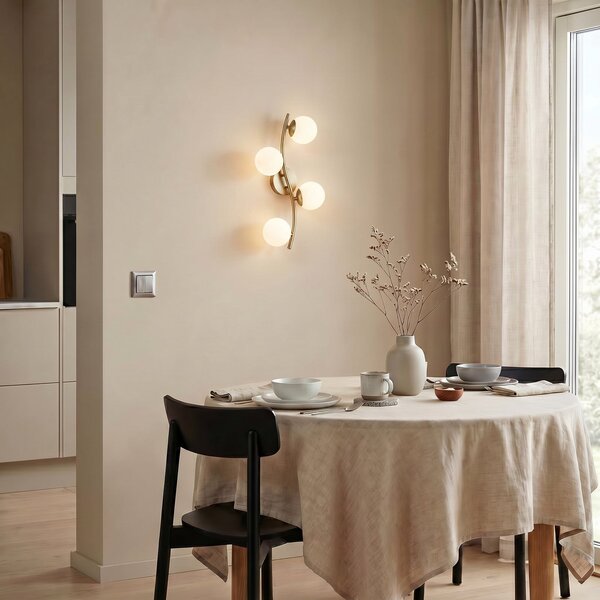 Fali Lámpa Lindby, Josiana, dimmable, Arany / Sárgaréz, Nappali, Üveg, Modern